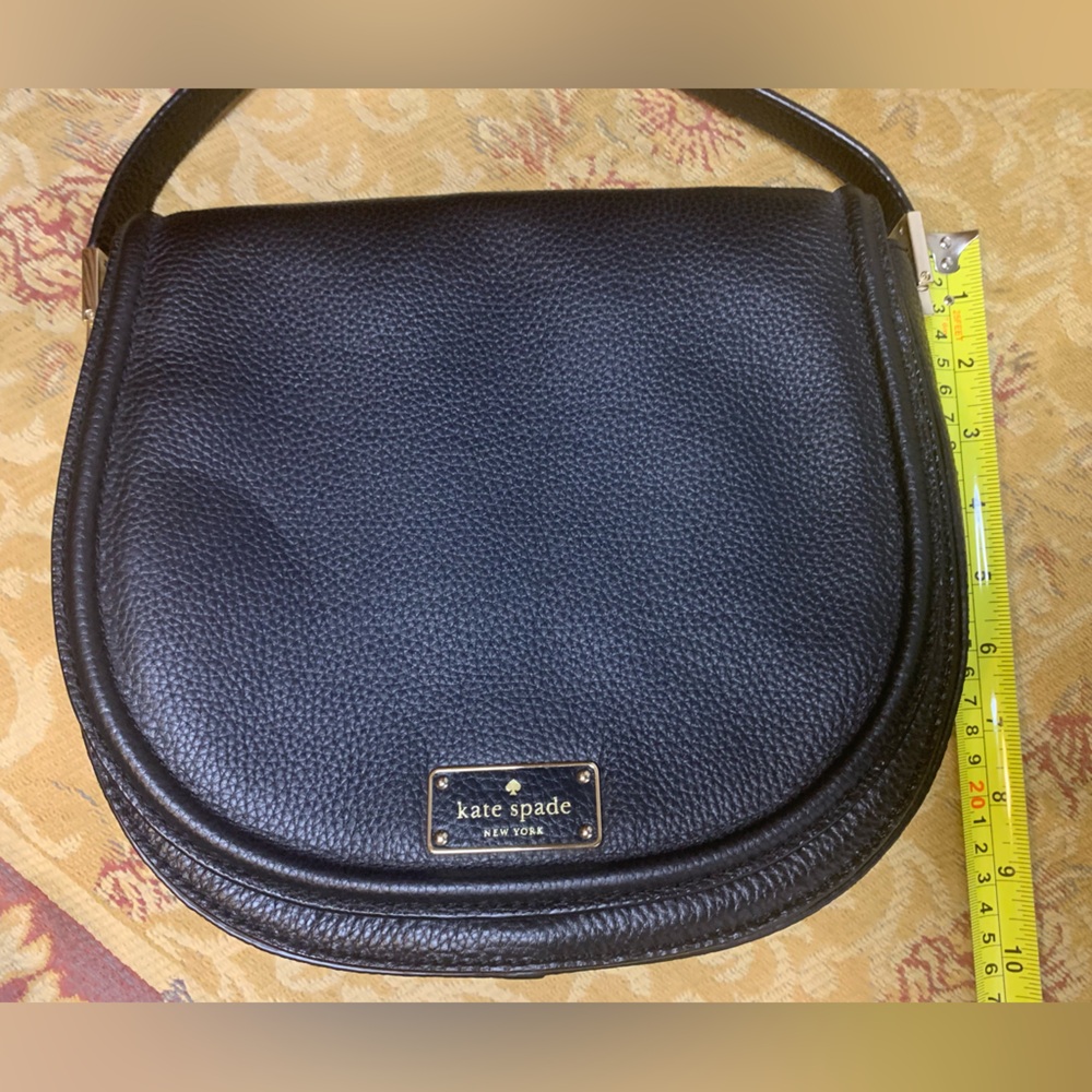 Kate Spade Oliver Street Sadelle Saddle Purse Black Pebble Leather Flap Med New - Picture 9 of 16
